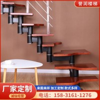 脊索楼梯 楼梯家用旋转楼梯室内室外整体阁楼复式钢木楼梯脊索楼